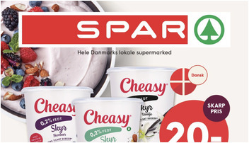 Frisk Cheasy skyr til 20 kr. og Mutti tomater til 10 kr. - se Spars gode tilbud