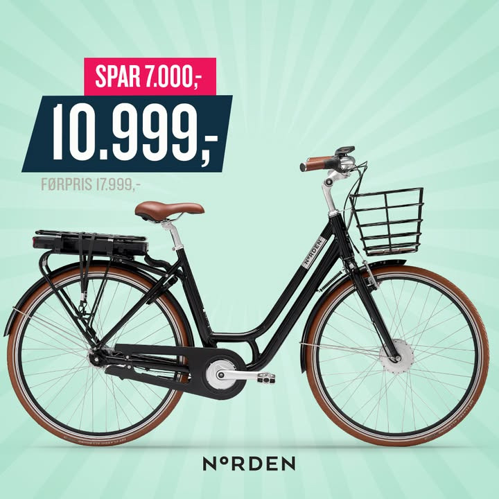 Sæby cykler tilbyder stor rabat på NORDEN Ellinor elcykel i retro design