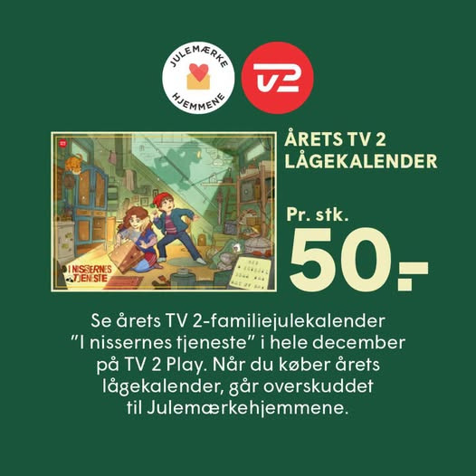 SPAR SKALLERUP A/S har årets TV 2-lågekalender til fordel for Julemærkehjemmene