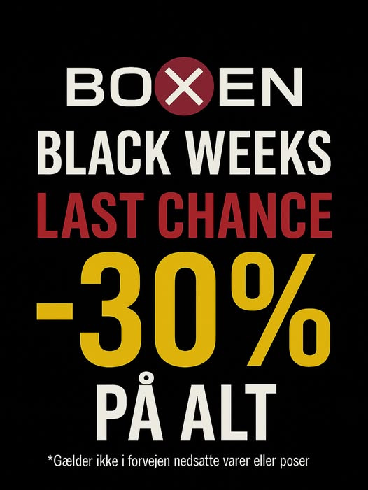 BOXEN tilbyder sidste chance for 30% rabat hele weekenden