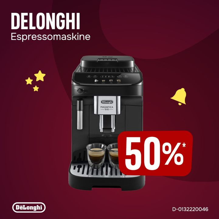 Skousen Thisted tilbyder halv pris på De'Longhi espressomaskine