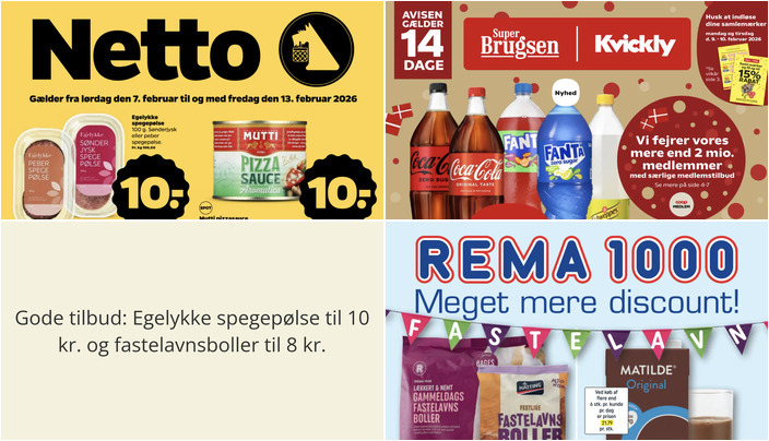 Gode tilbud: Egelykke spegepølse til 10 kr. og fastelavnsboller til 8 kr.