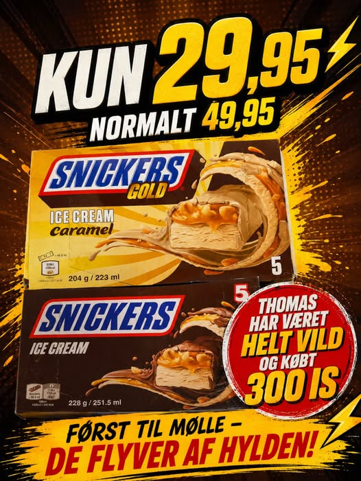 SPAR Valsgård sælger Snickers-is til 29,95 kroner