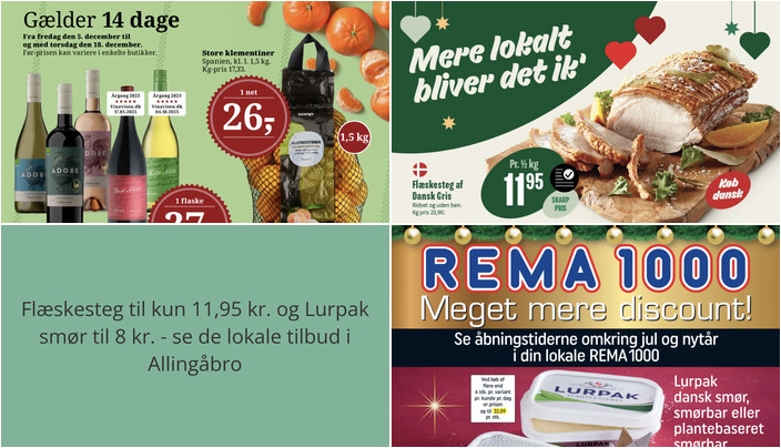 Flæskesteg til kun 11,95 kr. og Lurpak smør til 8 kr. - se de lokale tilbud i Allingåbro