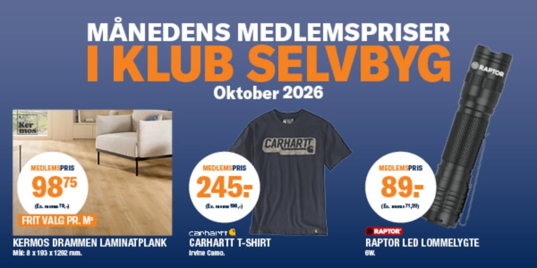 STARK Hobro har oktober medlemspriser i Klub Selvbyg