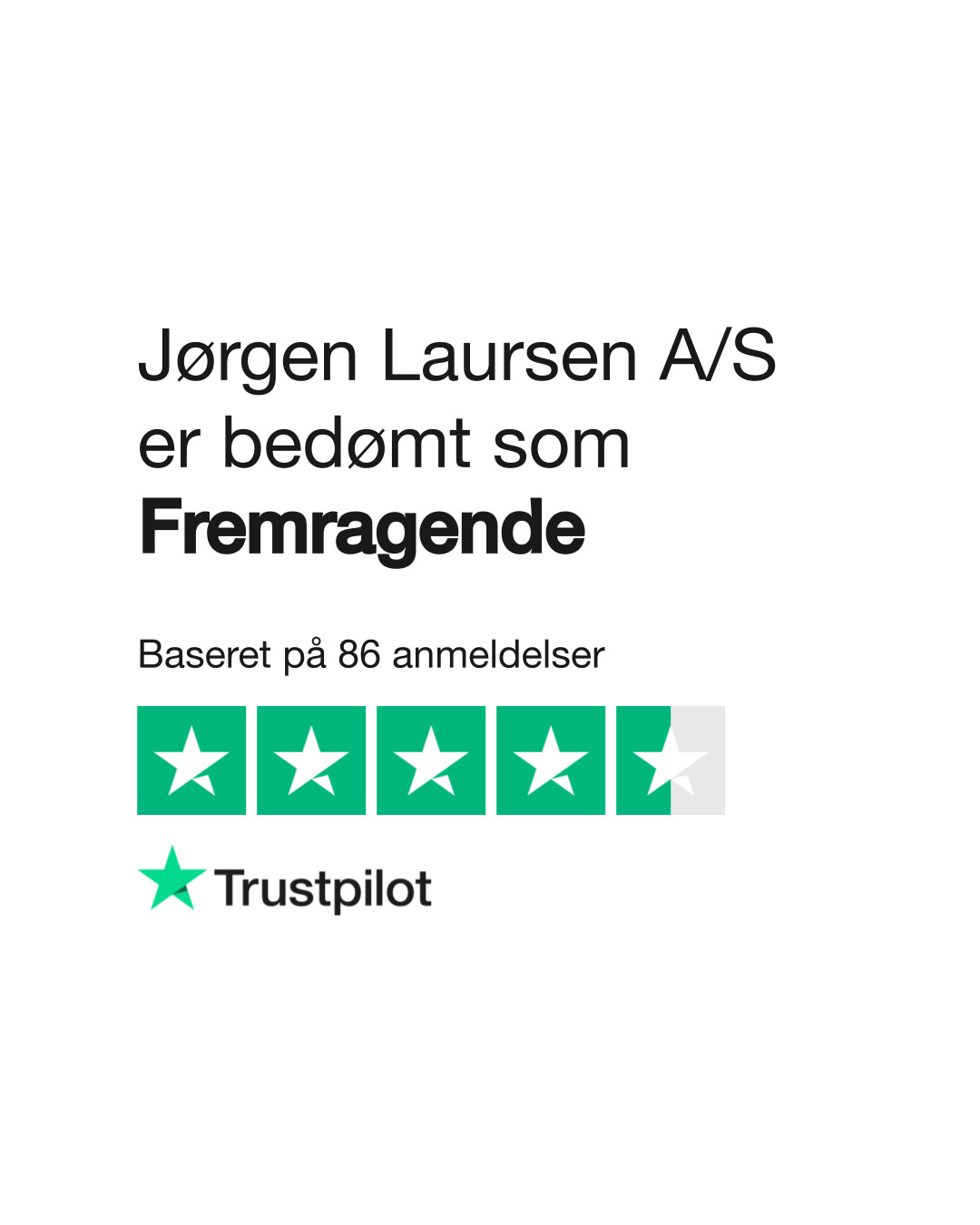 Jørgen Laursen A/S scorer 4,6 stjerner på Trustpilot takket være kundernes vurderinger
