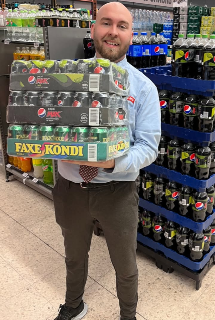 Sodavandstilbud hos MENY Hobro: 24 stk. Faxe kun 74,44 kr. ex pant