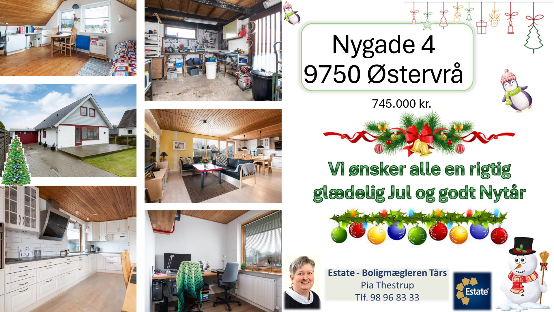 Estate Boligmægleren Tårs ønsker glædelig jul og præsenterer villa i Østervrå