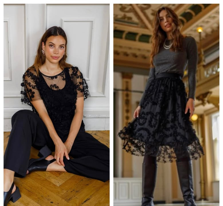 Rosengreen tilbyder flot bluse og nederdel fra Black Colour til nedsat pris