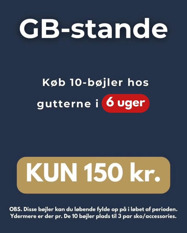 Januartilbud hos 2HandStore: Lej GB-stande til herretøj 6 uger for prisen af 4