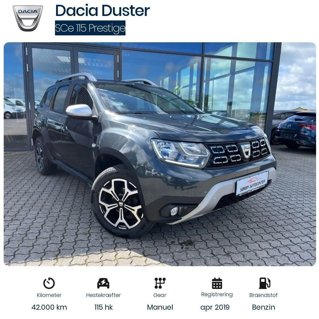 Sørby Autocenter præsenterer velholdt Dacia Duster Prestige klar til levering