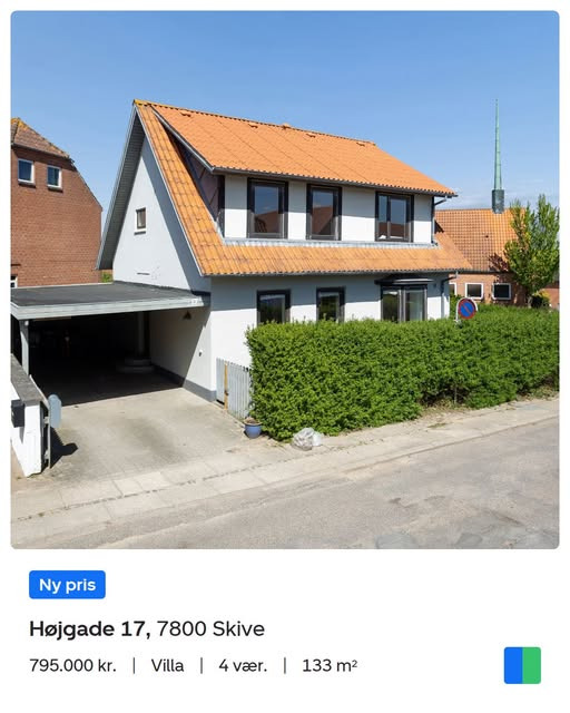 Nybolig Skive I/S har sat Højgade 17 ned til 795.000 kr.