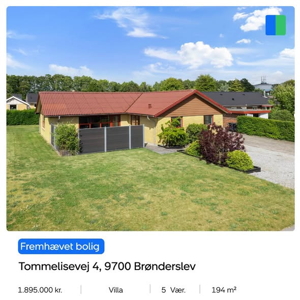 Nybolig Brønderslev & Vrå præsenterer etplansvilla på 194 m² i Nordbyen, Brønderslev