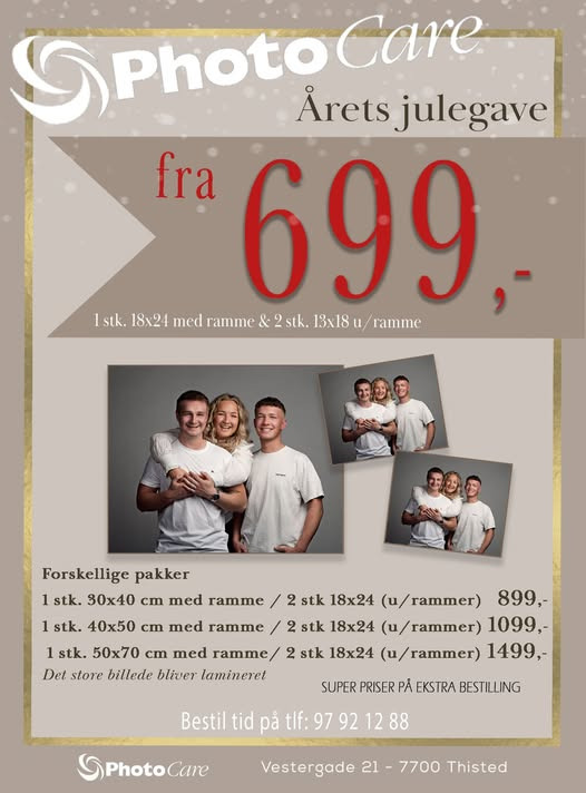 Juletilbud hos PhotoCare Thisted: Skab magiske minder med et fotoshoot