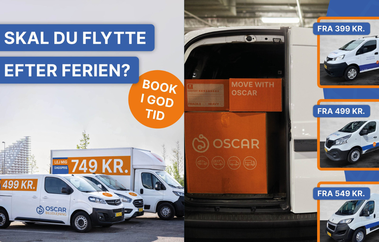 Skal du flytte efter sommerferien? Lej flyttebilen hos Oscar Biludlejning 