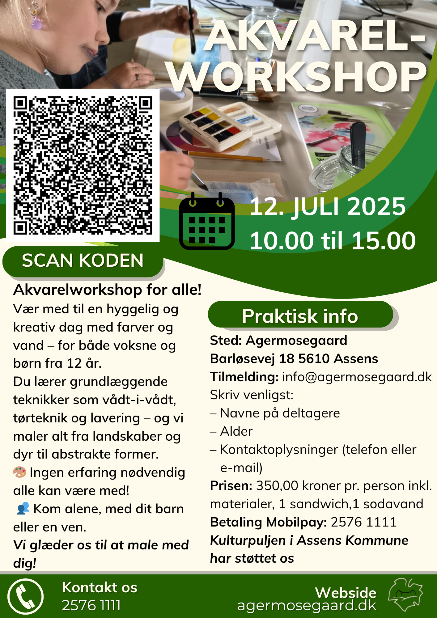 Kreativ akvarelworkshop på Agermosegaard