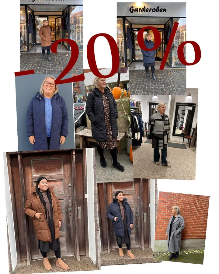 Garderoben tilbyder 20 % rabat på udvalgte jakker i uge 51 i Brovst og Nykøbing