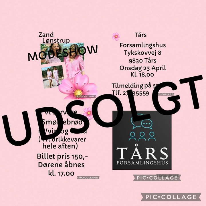 Tårs Forsamlingshus melder udsolgt til modeshow med 120 solgte billetter