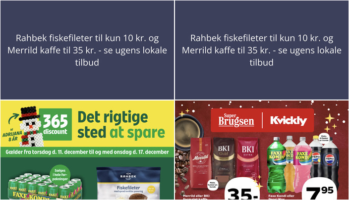 Rahbek fiskefileter til kun 10 kr. og Merrild kaffe til 35 kr. - se ugens lokale tilbud