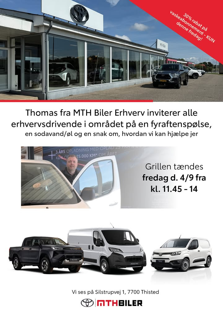 MTH Biler i Thisted byder erhvervsfolk på fyraftenspølse fredag