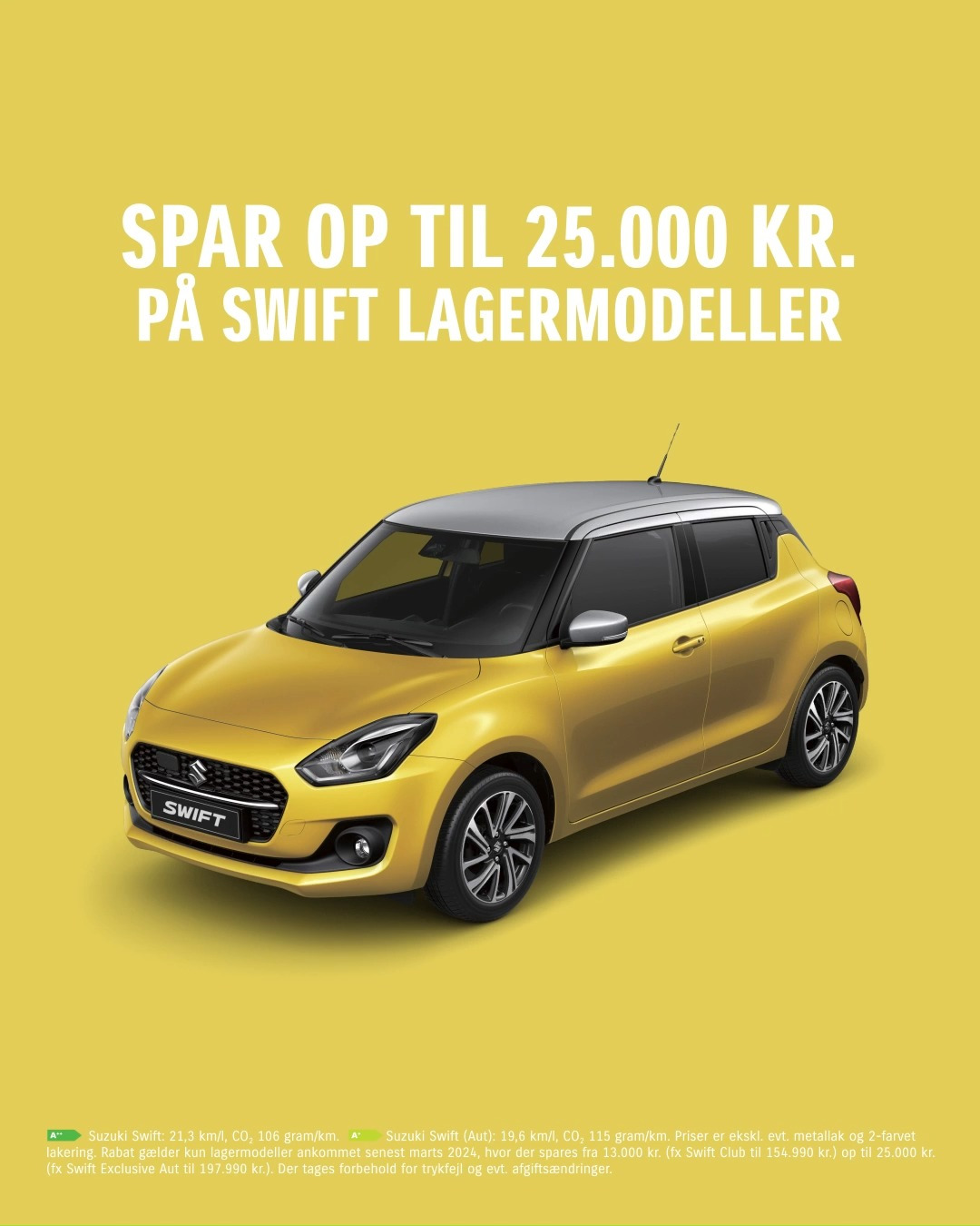 Henrik Christensen A/S tilbyder store besparelser på Suzuki Swift lagermodeller