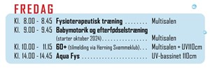 Herning Svømmehal: Oversigt over fredagens baby- og motionshold