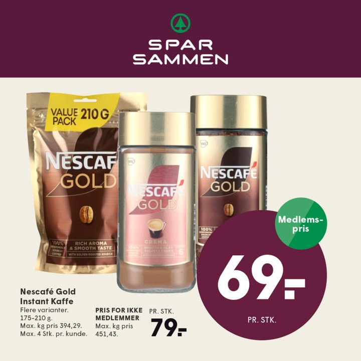 SPAR SKALLERUP A/S tilbyder rabat på Nescafé Gold via ny fordelsapp