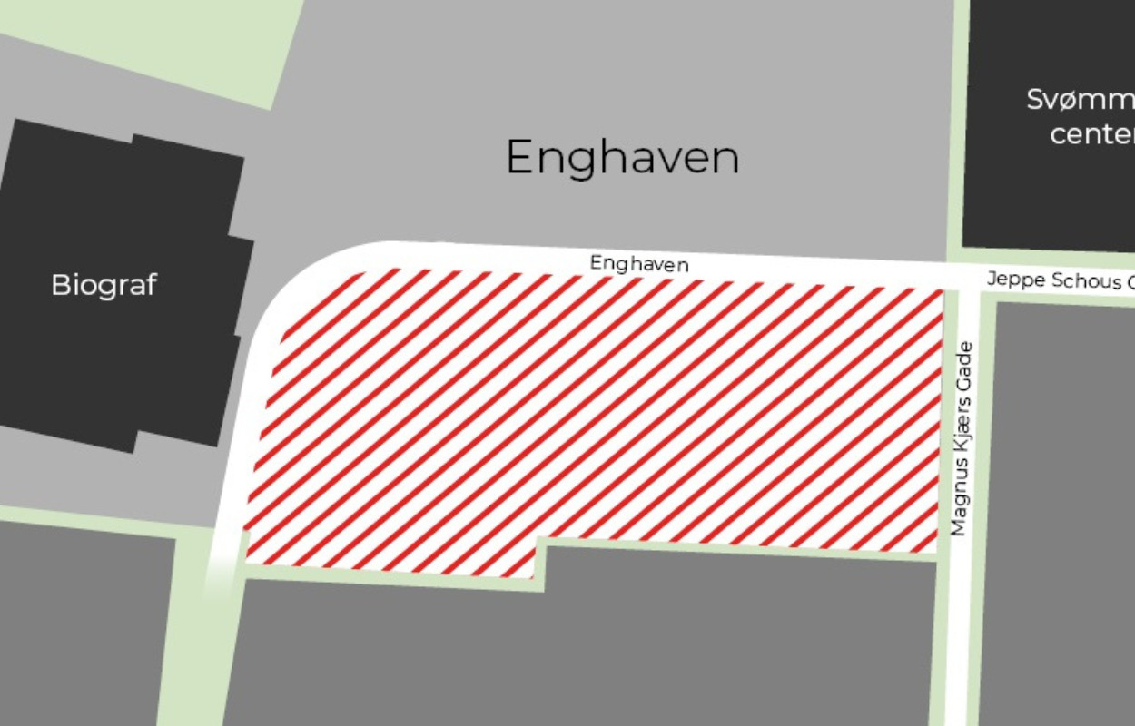 Del af Enghavens parkeringsplads spærres