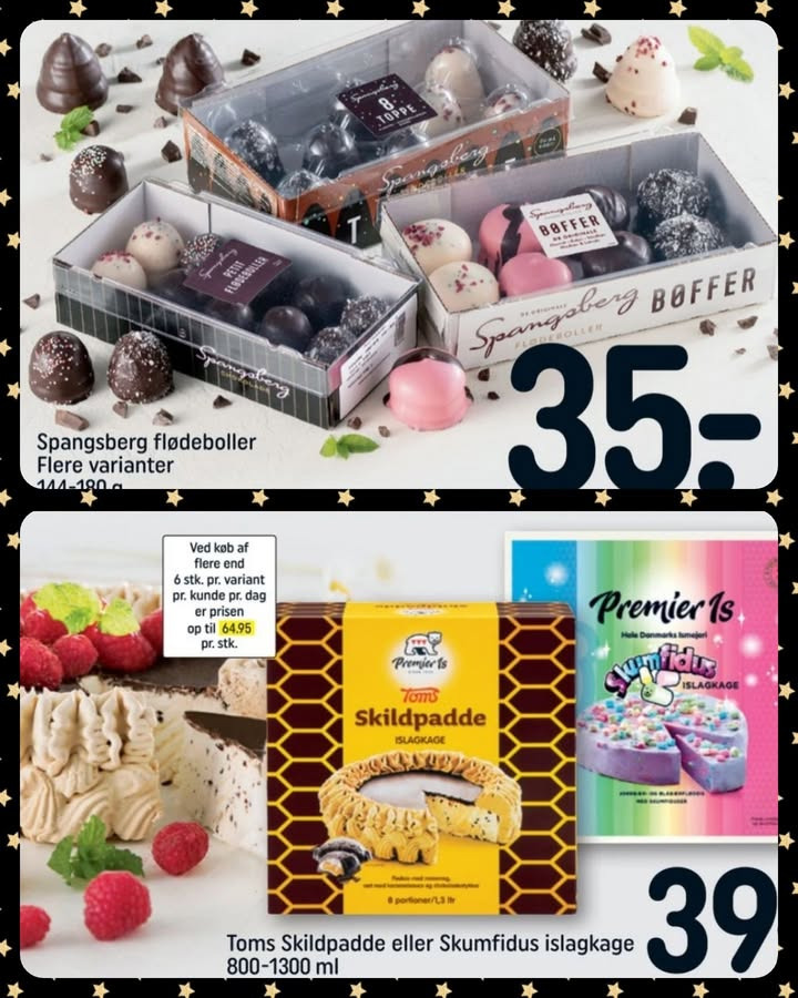 Lækker og nem dessert til nytår hos Rema1000 Gærumvej: Islagkager og flødeboller i sortimentet