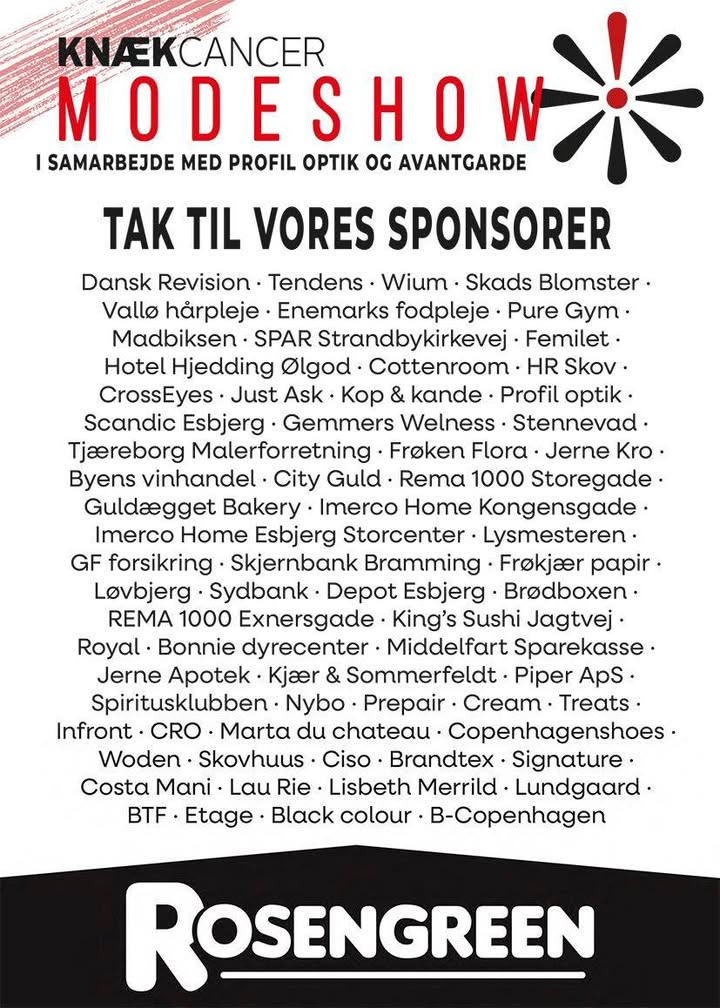 Rosengreen forbereder stort Knæk Cancer modeshow med imponerende præmier
