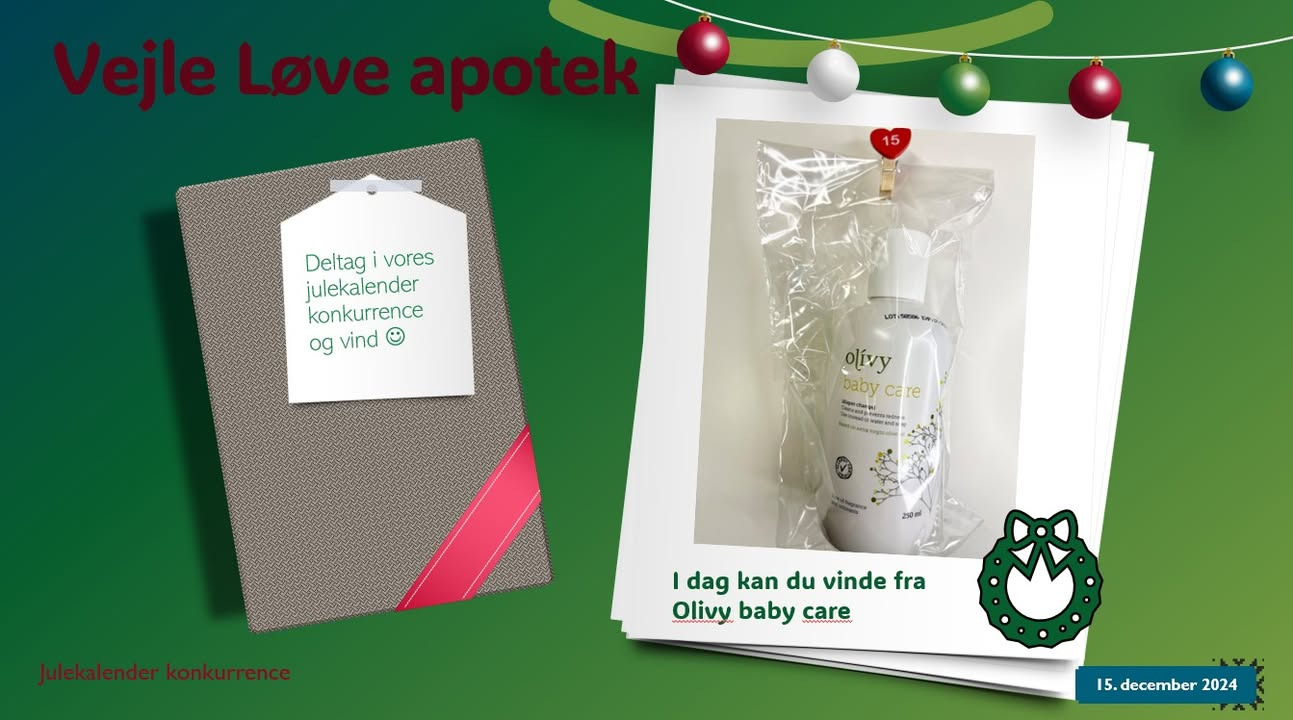 Vejle Løve Apotek inviterer til julekalenderkonkurrence med daglige præmier