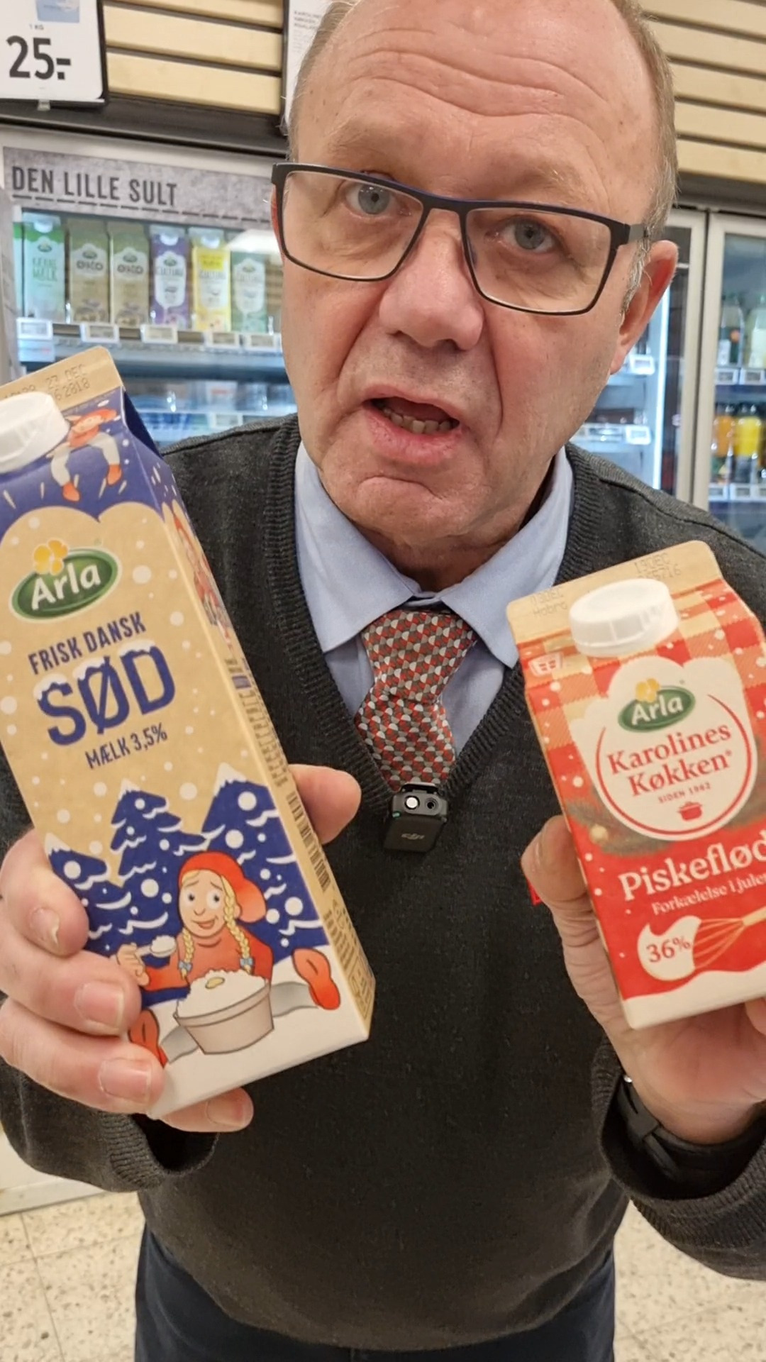 Julepriser på sødmælk og piskefløde hos Meny Klarup: Kun 4,95 kr.