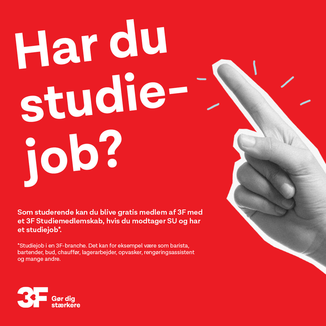 Vidste du, at du kan blive gratis medlem af 3F som studerende?