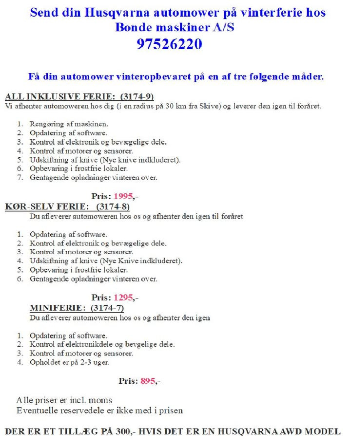 Bonde Maskiner opfordrer til service på havemaskiner før vinteren