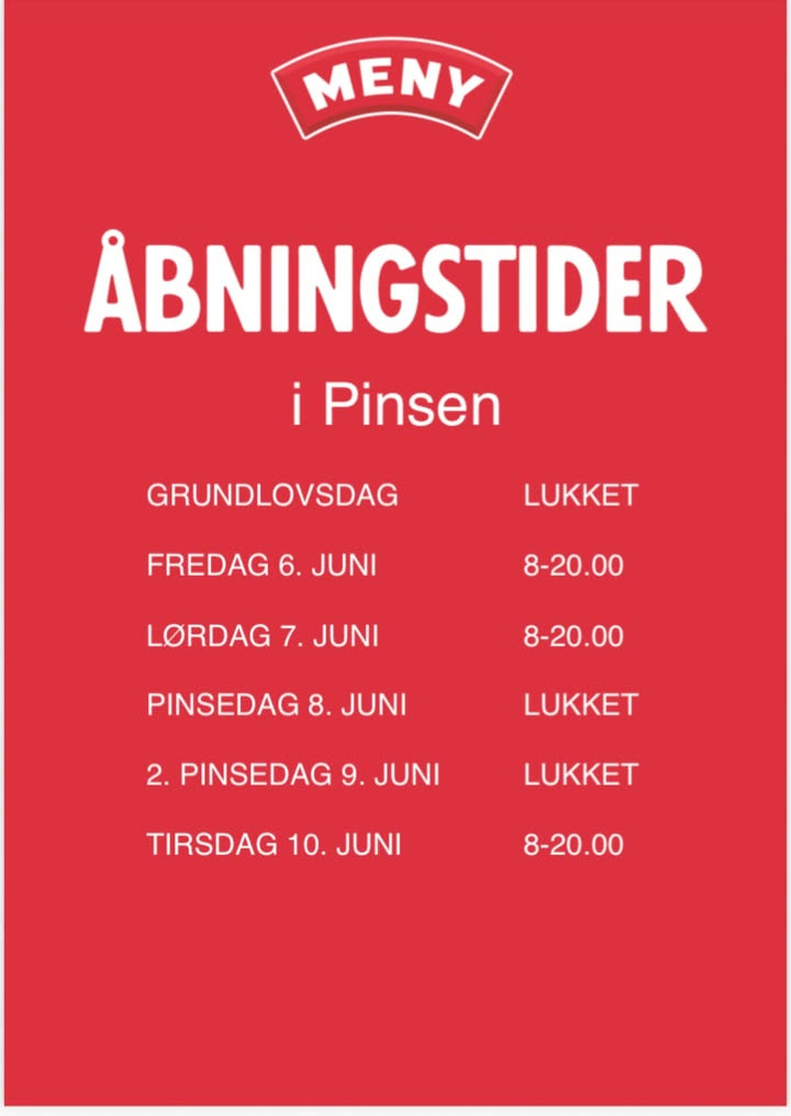 Meny Randers annoncerer ændrede åbningstider grundlovsdag og i pinsen