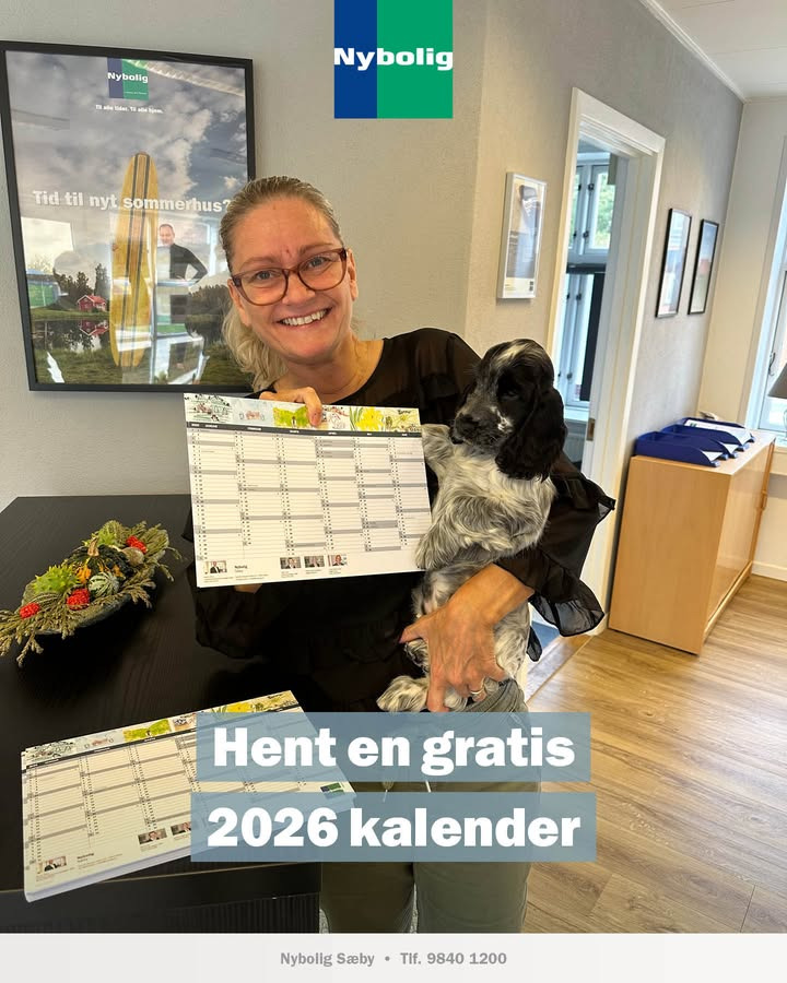 Nybolig Sæby A/S inviterer til at hente den nye 2026-kalender i butikken