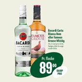 Min Købmand, Nim: Bacardi Rum og Famous Grouse Whisky til skarp pris denne uge