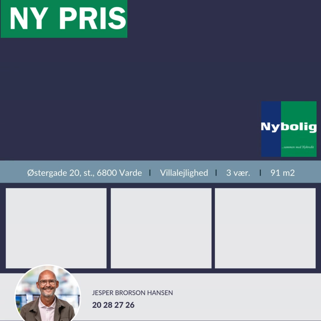 Nybolig Varde tilbyder villalejlighed med ny pris ved Arnbjerg Parken