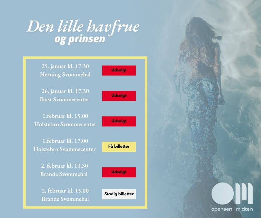 Operaen i Midten melder om stor efterspørgsel på billetter til "Den lille havfrue og prinsen"