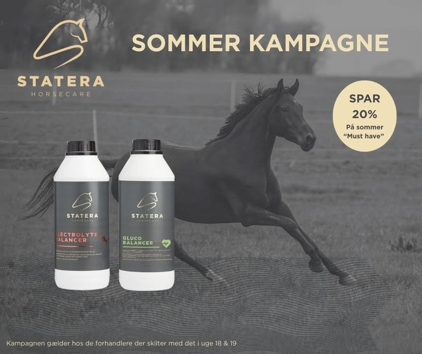 HESCA tilbyder 20% rabat på Statera produkter til hestestofskifte og væskebalance