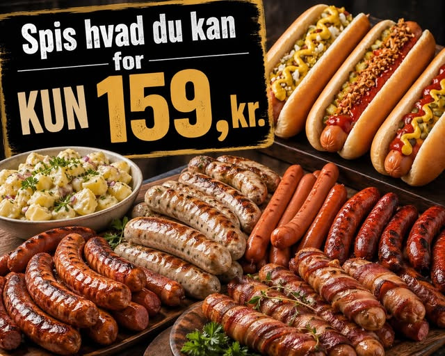 Vesløs Kro inviterer til pølseaften med alt hvad du kan spise