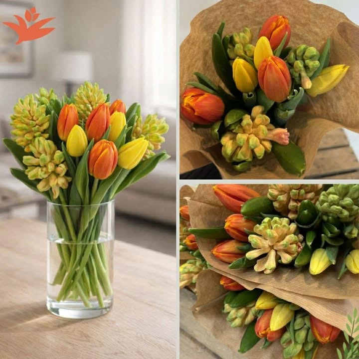 Forårsbuketter i påskefarver hos Meny Randers kun 69,95 kr.