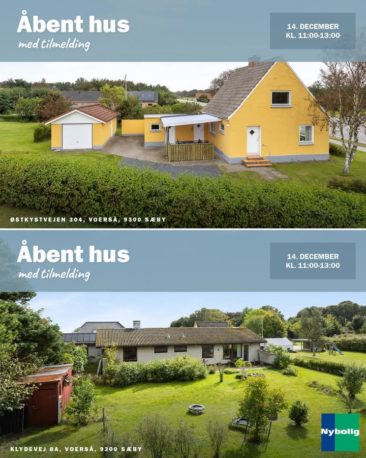 Nybolig Sæby A/S inviterer til åbent hus med tilmelding i Voerså