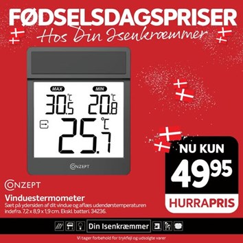 Fredericia Isenkram præsenterer vinduestermometer fra Conzept til nem temperaturmåling