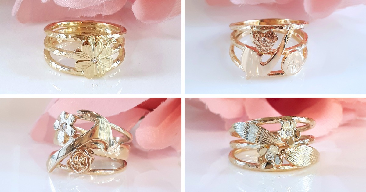 Smykkedesigner Helga Winther præsenterer unikke ringe af gammelt guld