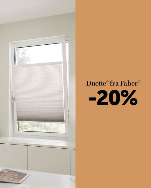 Botex Aabenraa tilbyder 20% på Faber Duette-gardiner