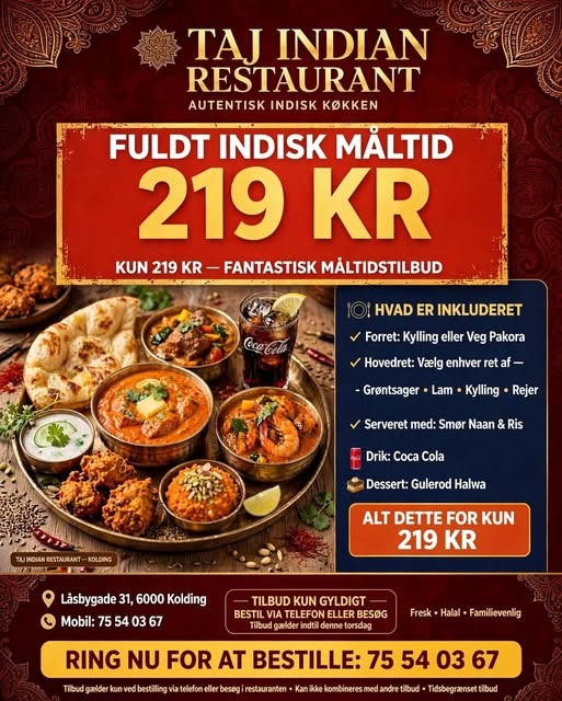 Taj Indian inviterer til autentisk indisk mad på Låsbygade 33
