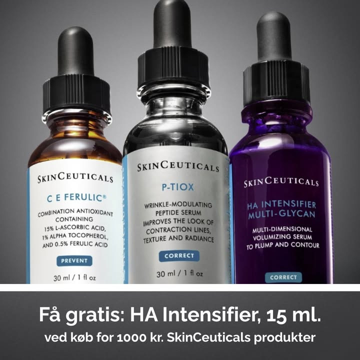 Top Clinic tilbyder gratis serum ved køb af SkinCeuticals produkter for 1000 kr.