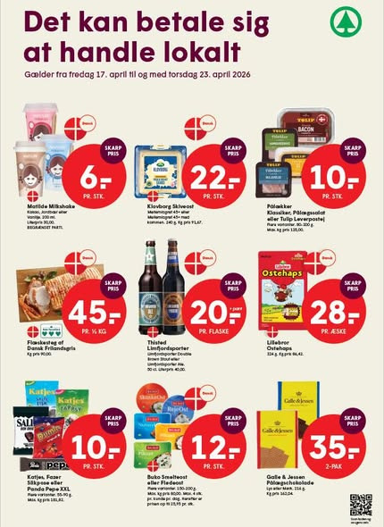 Spar Suldrup tilbyder gode tilbud på mælk, tærter og frugt i butikken