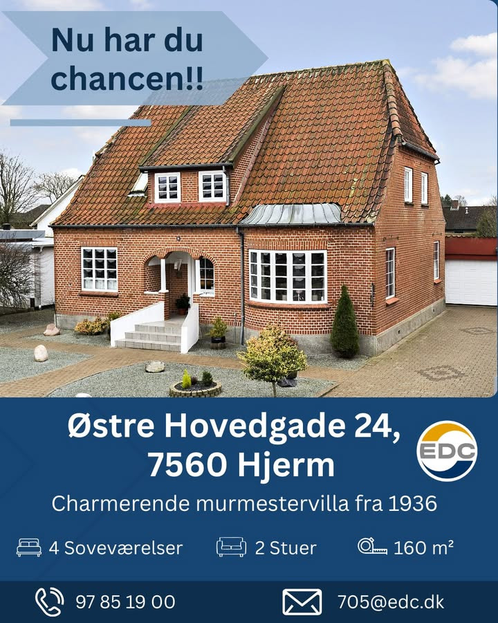 EDC Ejendomsgruppen Struer præsenterer charmerende murermestervilla i Hjerm